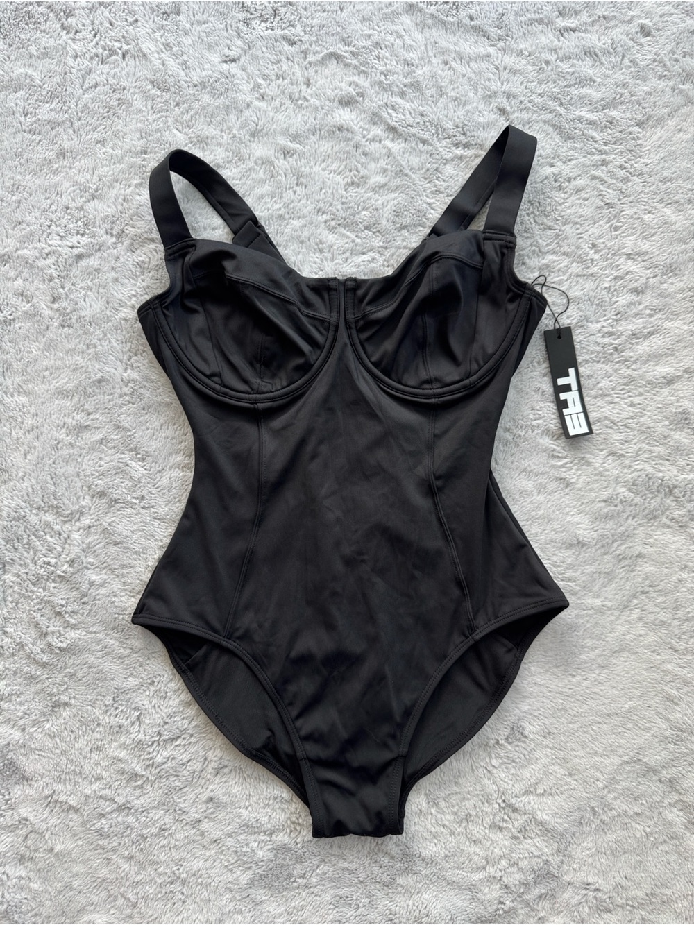 TA3 Lifty Snatched Waist Corset Swimsuit Black Medium Short